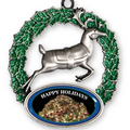 Wreath and Reindeer Ornament